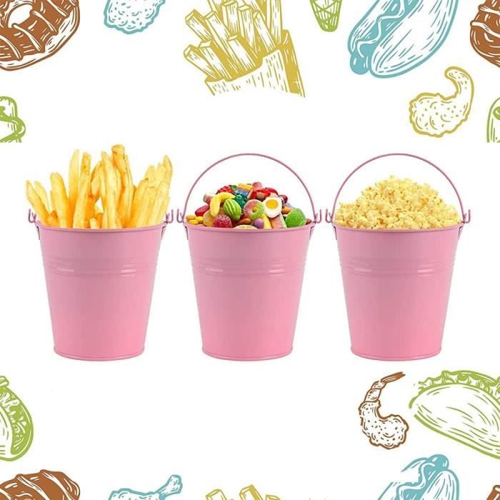 Lot de 8 mini seaux en métal portable pour pots de fleurs suspendus 8 couleurs pour jardin