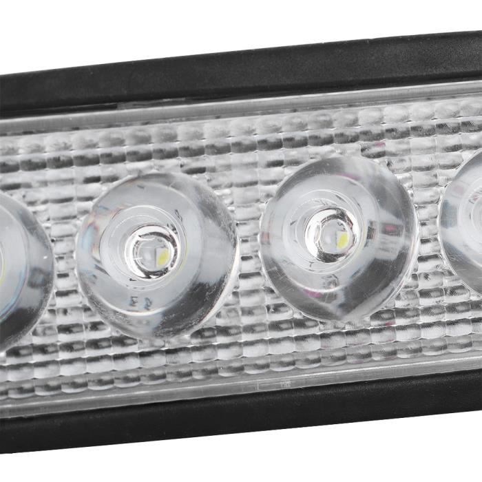 TMISHION Barre lumineuse de moto 18W 800LM Lampe de travail 6 LED barre de  phares antibrouillard pour camion voiture tout-terrain - Cdiscount Auto