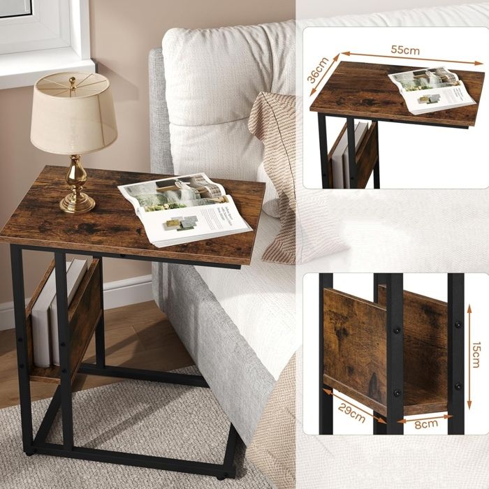 WOLTU Table D'appoint Table Basse 55x36x59.5 cm Bout de canapé Salon