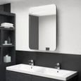 Liya Armoire de salle de bain à miroir LED Noir brillant 60x11x80 cm-0