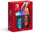 Console Nintendo Switch Modèle OLED Bleu Néon & Rouge Néon - Japonais Compatible avec Jeux Européens, Vendu avec Adaptateur Secteur-0