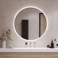 Tulup Miroir rond avec éclairage blanc froid - Ø 100 cm de diamètre - Pour salle de bain salon chambre maison-0