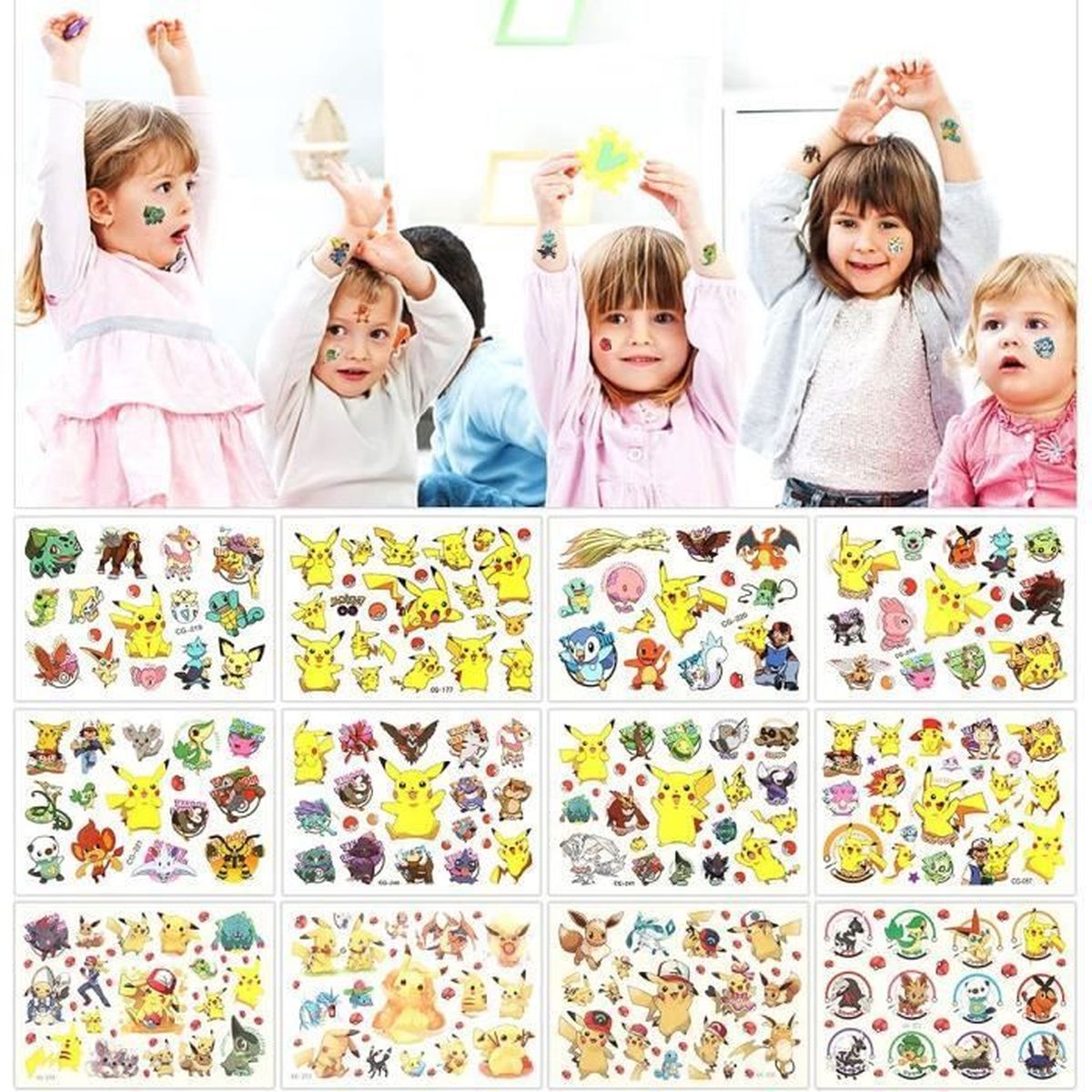 Lot de 72 tatouages temporaires sur le thème «super-héros» pour fêtes d’anniversaires d’enfants 