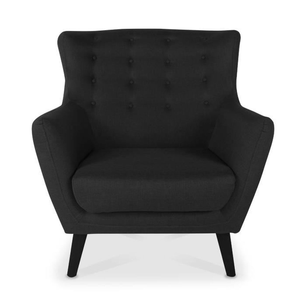 Fauteuil Style Scandinave Alrik Tissu Noir Achat Vente