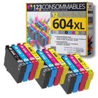 123CONSOMMABLES - 604XL - Pack 12 cartouches compatibles EPSON 604 XL pour Epson XP-2200 XP-3200 XP-4200