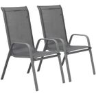 HABITAT ET JARDIN Fauteuil jardin Textilène "Cordoba" - Phoenix - Gris foncé - Lot de 2