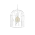 TOSEL Suspension 1 lumière - luminaire intérieur - acier blanc ivoire - Style ancien et rustique - H90cm L16cm P16cm