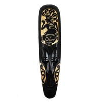 Grand masque africain en bois noir motif personnage Noir