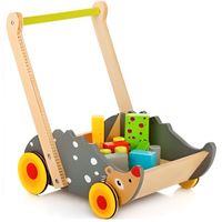 Chariot de Marche avec Forme et Couleur, trotteur multi activités en bois jouets en bois