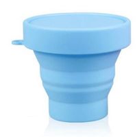 Utilisation extérieure de voyage de tasse pliante pliable de tasse à boire en silicone portative, bleu
