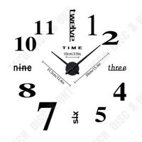 TD® Horloge Murale muette Pendule Murale de Mode Moderne Horloge Murale sans Cadre 3D Miroir Autocollant Horloge pour Décoration