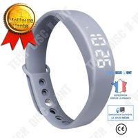 TD® Montre Bracelet Intelligent LED 5W Multifonctionnelle / Podomètre Sommeil Surveillance Smart Bracelet Silicone (grise)