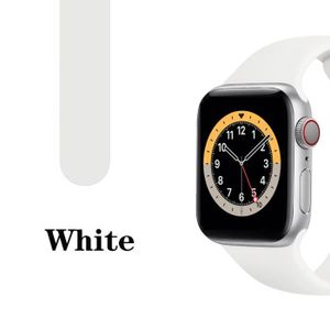 BRACELET MONTRE CONNEC. 38 40 41mm ML - Blanc - Bracelet En Silicone Pour Apple Watch, En Caoutchouc, Iwatch Série 3 4 5 6 Se 7