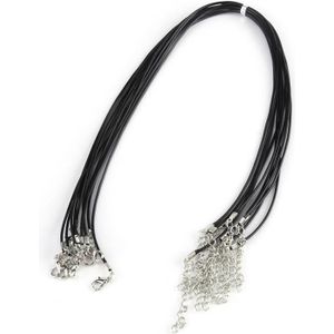 FIL - TOUR DE COU  10pcs réglable collier cire corde corde cordon pour fabrication de bijoux bricolage (noir)-CWU