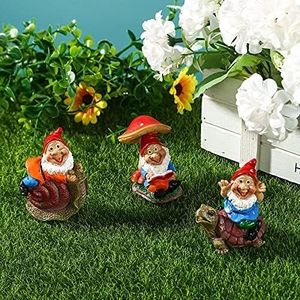 STATUE - STATUETTE   Nain De Jardin, 3Pcs Lampe Solaire Exterieur, Mini