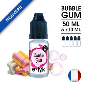 LIQUIDE E-liquide saveur Bubble Gum 50 ml en 0 mg de nicot