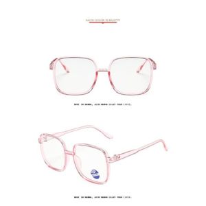 LUNETTES LUMIERE BLEUE LongKeeper – lunettes Anti-lumière bleue pour enfants, grandes et carrées, pour ordinateur, monture rose transparente, [2D32CCD]