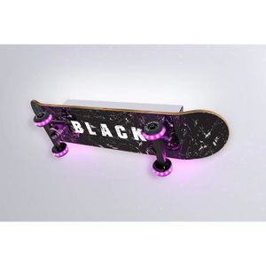 SKATEBOARD - LONGBOARD Evotec EASY CRUISER Black LED Skateboard Applique murale 5 ampoules / 3000 K / 9 W / 900 lumens/Wheels RGB/controle