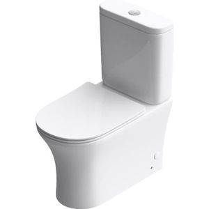 WC - TOILETTES Mai & Mai Toilettes à poser en céramique blanc toilette complet abattant avec frein de chute A304T