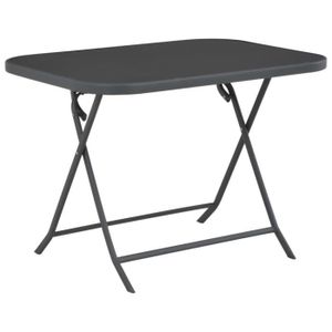 TABLE DE JARDIN  Table de jardin pliante - Gris - 100x75x72 cm - Ve