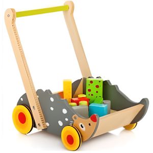 JOUET À TIRER Chariot de Marche avec Forme et Couleur, trotteur multi activités en bois jouets en bois