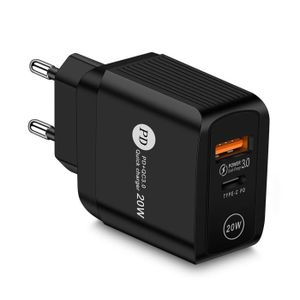 Chargeur USB Tpye-C + QC3.0 pour Moto, Charge Rapide, Protection Multiple,  Canonique Ultra-Mince