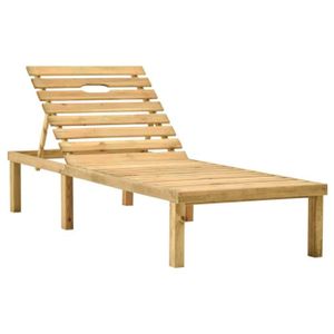 CHAISE LONGUE QID Chaise longue de jardin avec table Bois de pin