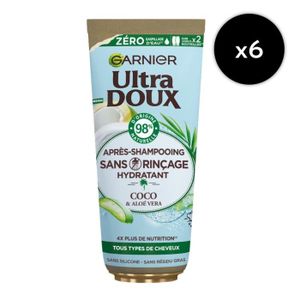 APRÈS-SHAMPOING [LOT DE 6] Après-shampooing sans rinçage Eau de Coco et Aloe Ultra Doux 200ml