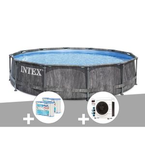 PISCINE Kit piscine tubulaire Intex Baltik ronde 5,49 x 1,22 m + 6 cartouches de filtration + Pompe à chaleur