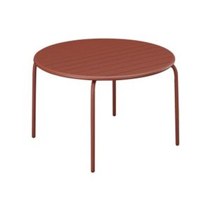 TABLE DE JARDIN  Table ronde de jardin D.130 cm en métal - Terracot
