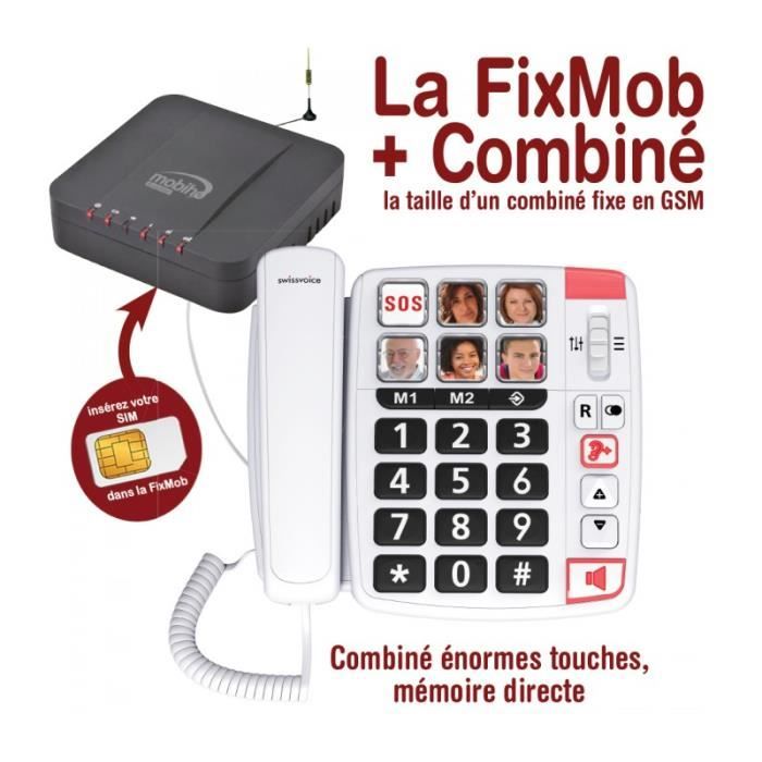 Téléphone filaire Maxcom Téléphone fixe à carte sim mm41d
