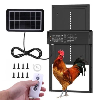 Porte Automatique - Solaire - Minuterie Anti-pincement - Écran LCD - Étanche - Noir