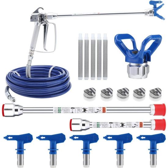 WOOLUCK 20M X 1/4" Tuyau Pulvérisation Airless Haute Pression Avec Connecteur - Pulvérisateur Peinture
