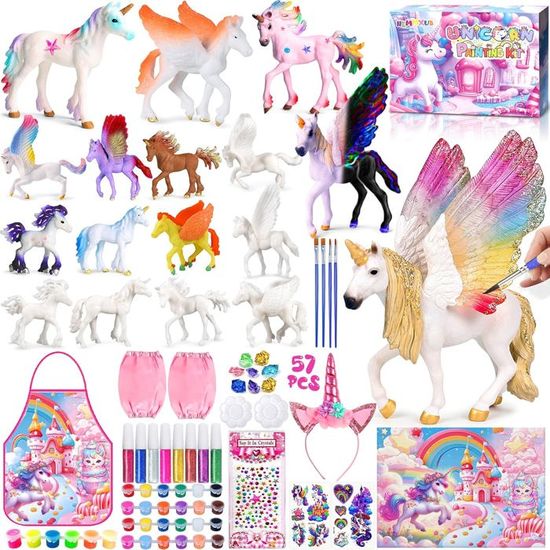 Ballery Jouet licorne pour filles - Kit de bricolage pour enfants - Cadeau créatif pour anniversaire, Noël - Avec moulage en plâtre - Pour filles de 3, 4, 5, 6, 8, 9, 10, 12 ans