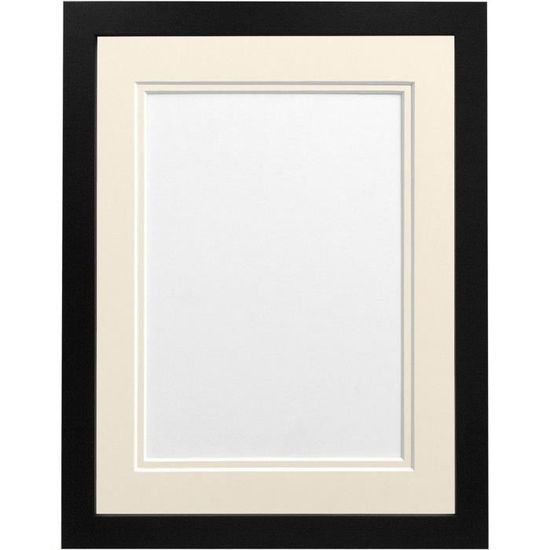 Fabian Clarke London – Cadre Photo 30 X 25 Cm Moderne En Bois Noir Avec Passe-partout Blanc 25 X 20 Cm Et Façade En Verre à Suspendre En Orientation Portrait Ou Paysage