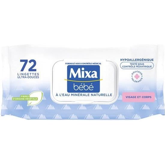 Lot de 12] MIXA BEBE Lingettes au lait de toilette x72 - Cdiscount  Puériculture & Eveil bébé
