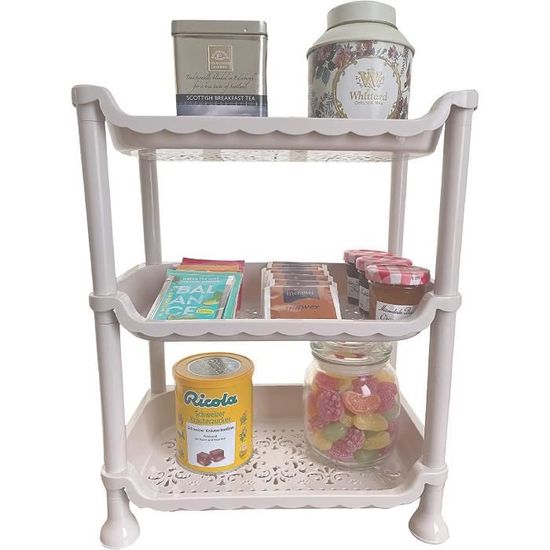 Organisateur De Tasses En Bambou 3 étages - Dimensions 58x12.5x33.5 Cm - Pour 12 Tasses - Cuisine, Bureau, Salon - 10