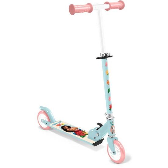 Trottinette Pliable VAIANA - Roulements ABEC 5, Frein Pied, Réglable, Rose-bleu