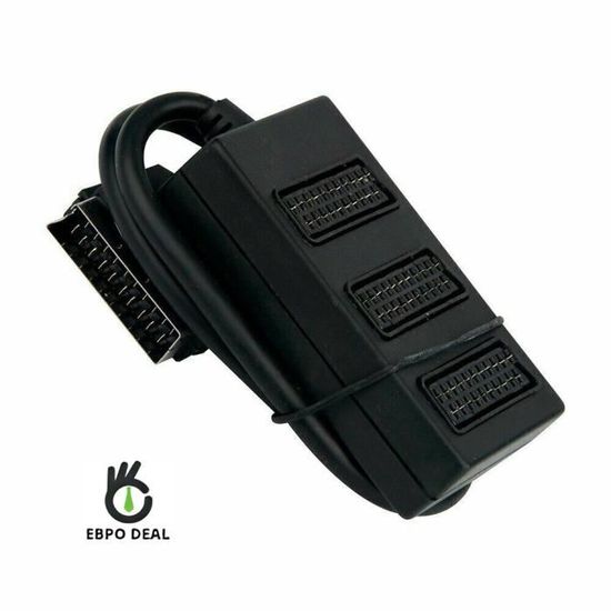 Câble Péritel 21 Broches - 1,40m - Connexion TV, DVD, Lecteur VHS