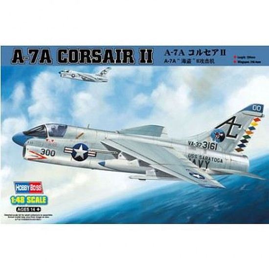 Maquette A-7A Corsair II - HOBBY BOSS - Longueur 29.4cm - Envergure 24.6cm - 278 pièces
