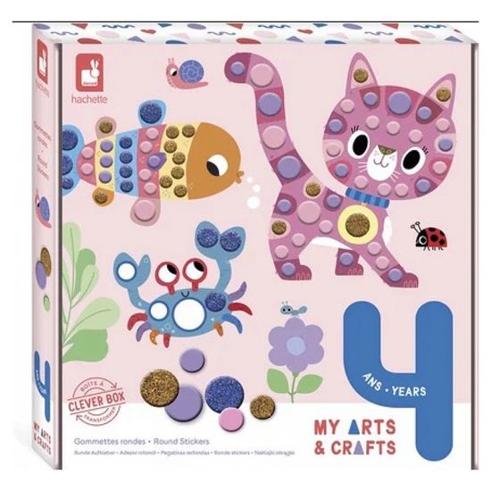 Kit Créatif Janod My Arts & Crafts - 4 Tableaux à Strass - Dès 3 Ans - Motricité Fine