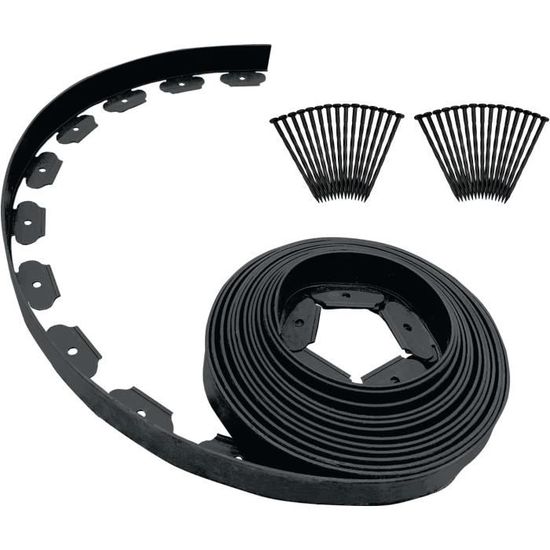 Bordure De Jardin Flexible – 10 M Avec 50 Piquets | Hauteur 10 Cm, PVC Résistant | Pour Parterres, Allées, Pelouse