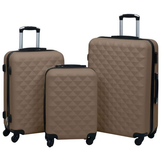 vidaXL Ensemble de valises rigides 2 pcs Marron ABS