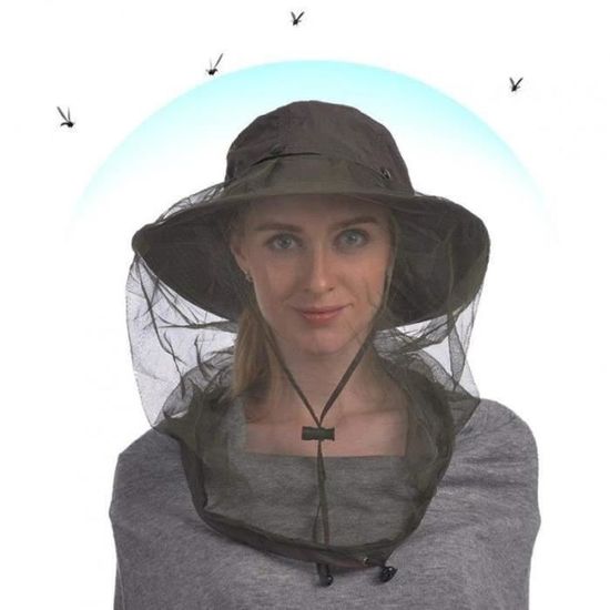 Chapeau Anti-Moustiques Avec Voile - Protection Soleil Et Insectes - Jardinage, Pêche, Camping