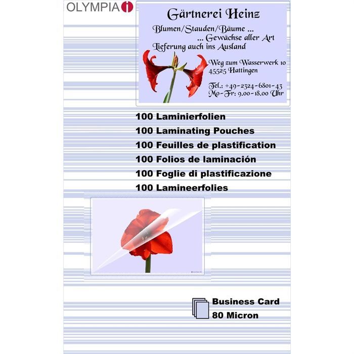 Olympia Feuilles pour plastifieuse à chaud