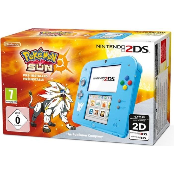 Console portable - Nintendo - 2DS Bleue - Pokémon Soleil préinstallé - 4 Go de stockage