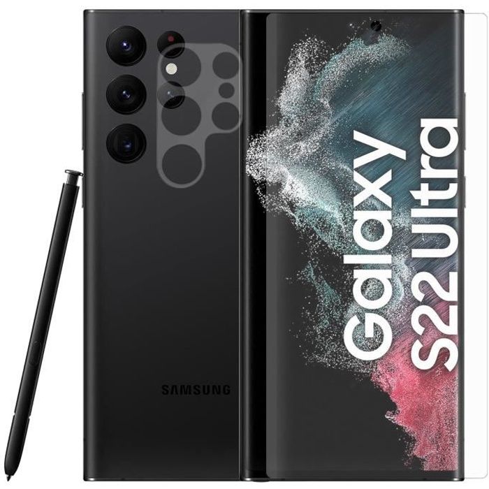 Verre trempé incurvé pour Samsung S22 Ultra + Verre trempé camera
