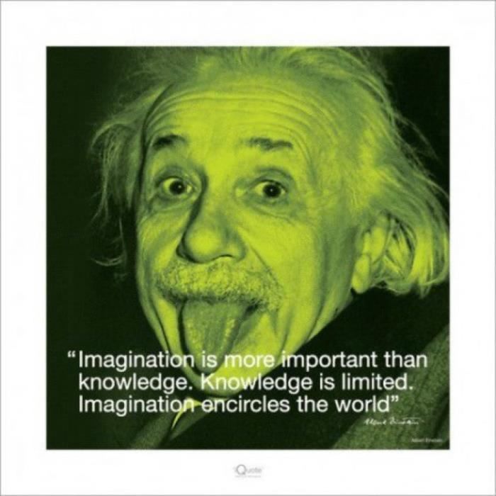 Albert Einstein Poster Citation L Imagination Est Plus Importante Que Le Savoir 40 X 40 Cm Cdiscount Maison