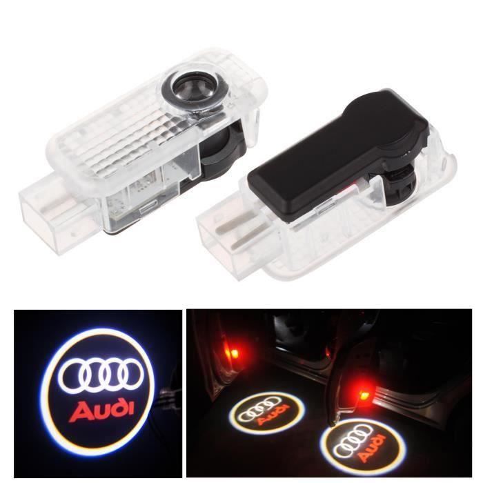 TK Porte 2pcs LED voiture bienvenue courtoisie de lumière LED voiture projecteur laser Logo Pour Audi Logo Puissanc