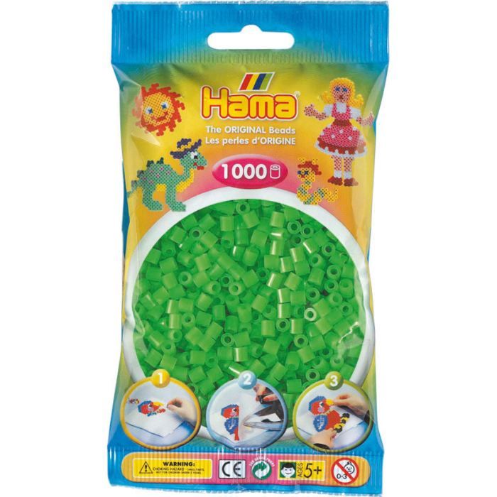1 000 perles Hama MIDI - vert fluo - Hama